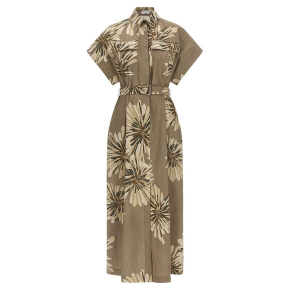 Brunello Cucinelli Dresses & Skirts - Brunello Cucinelli Bicolor Cotton Long Women's Dress
